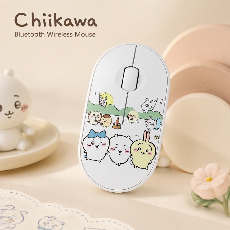 Laptop Accessories And Parts - Cute Chiikawa Bluetooth Wireless Mouse Dual