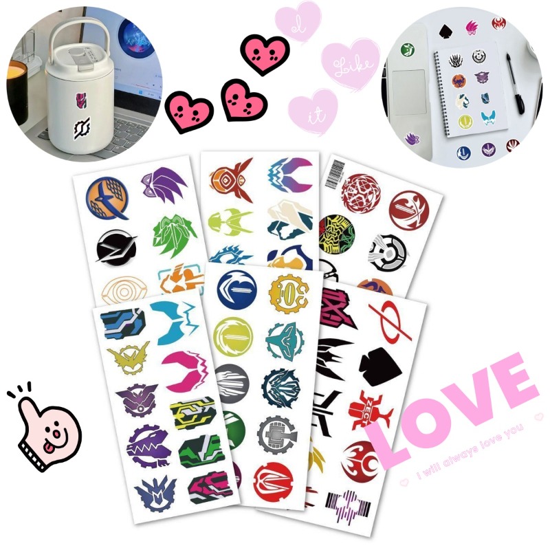 Laptop Accessories - 60 Sheets Kamen Rider Logo Stickers