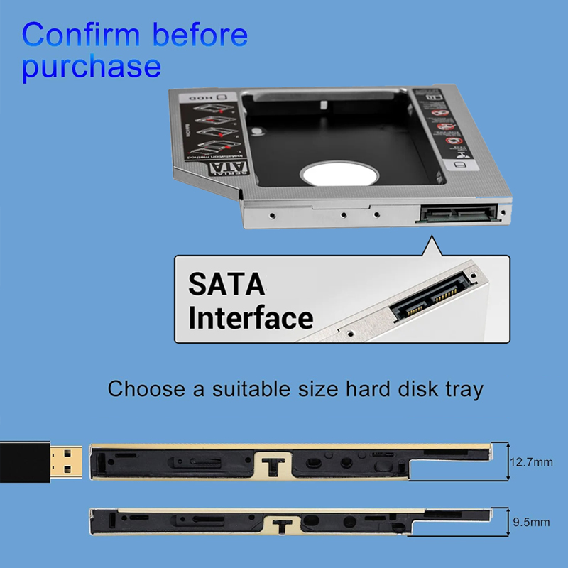 HDD SSD Caddy Adapter SATA 3.0 - Laptop Accessories Holder ulasan dan harga