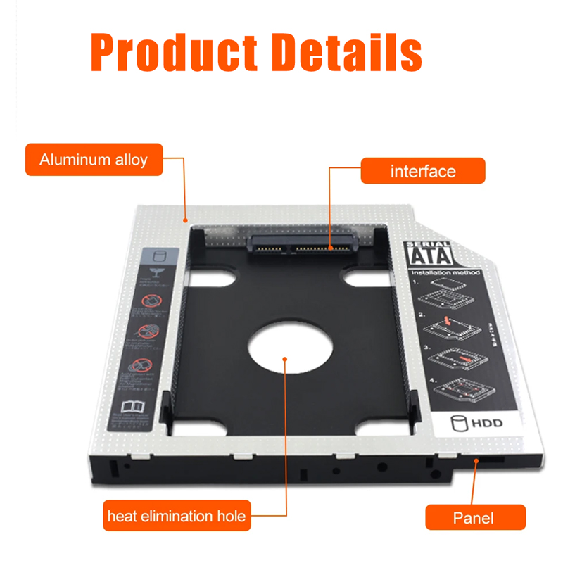 HDD SSD Caddy Adapter SATA 3.0 - Laptop Accessories Holder ulasan dan harga