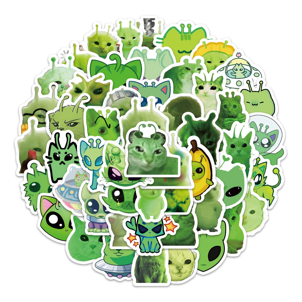 100pcs Fun Alien Cat Emoji Sti - Laptop Accessories For Gift ulasan dan harga