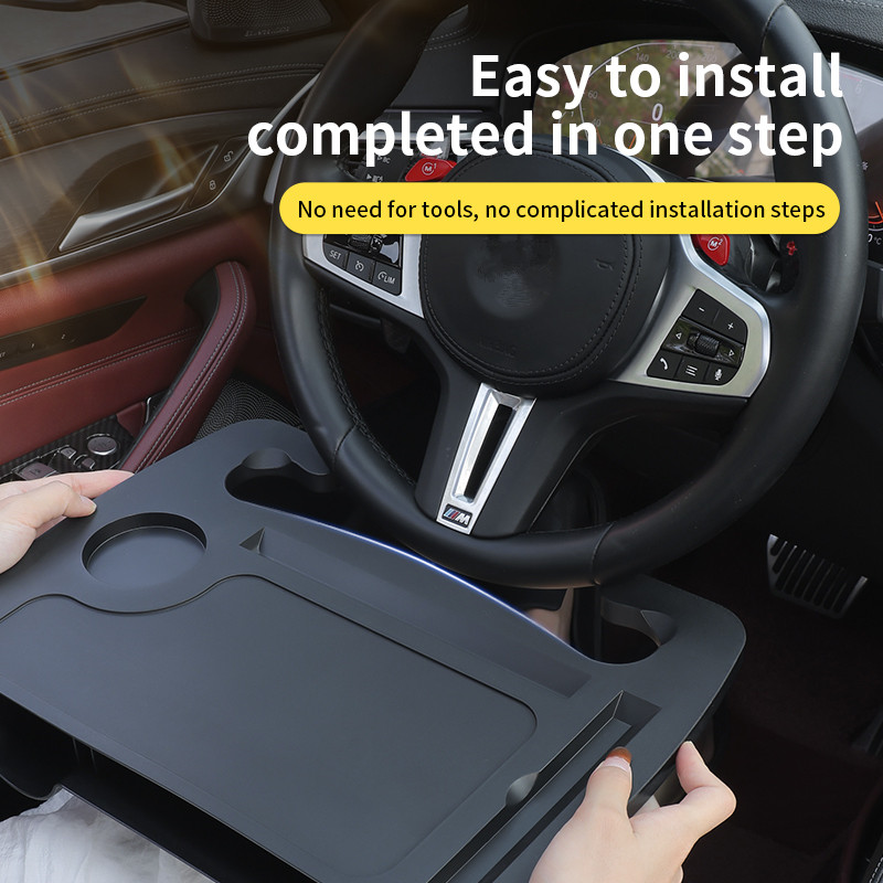 2-IN-1 Car Steering Wheel Tabl - Laptop Accessories Holder ulasan dan harga