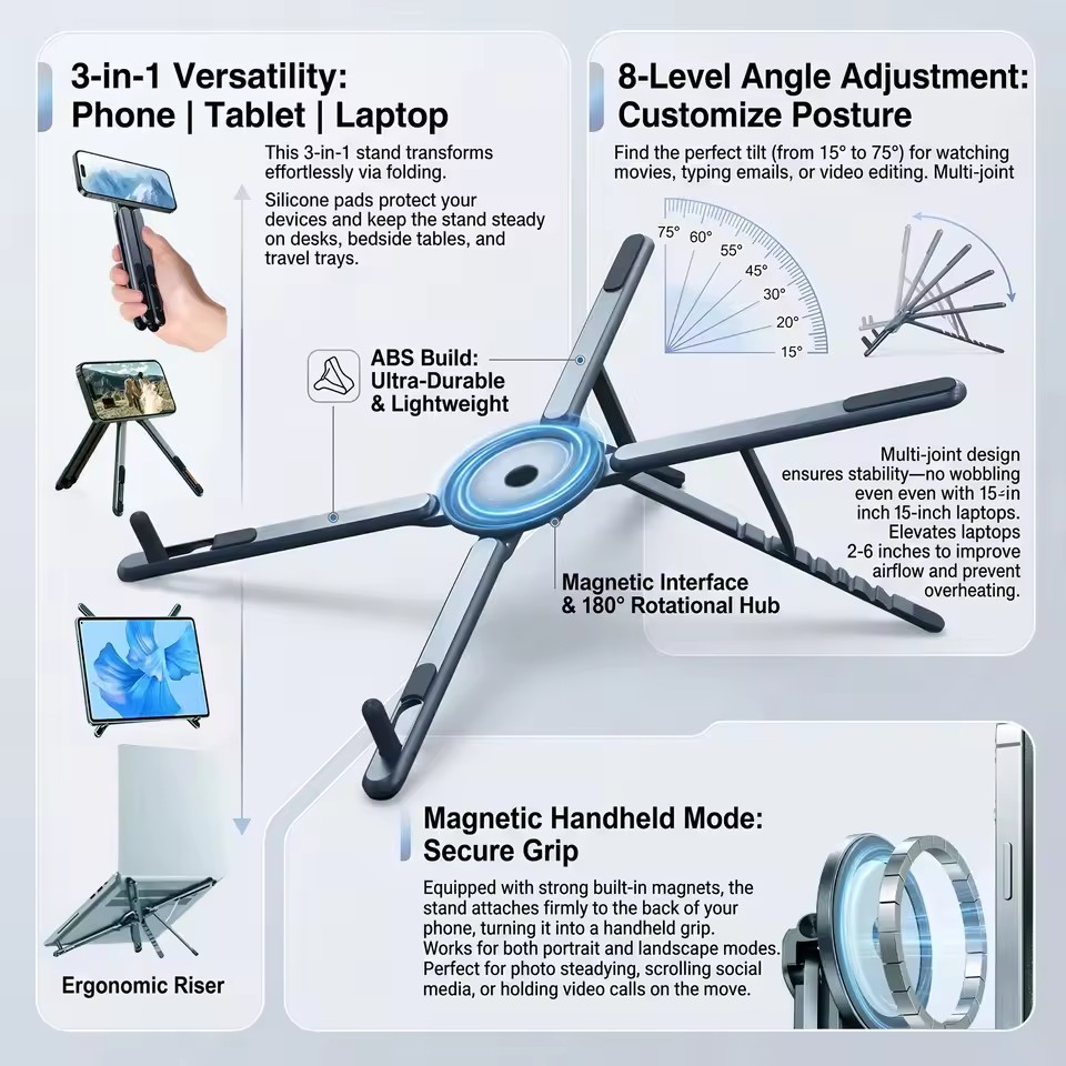 Portable Magnetic Phone Holder - Laptop Accessories Holder ulasan dan harga