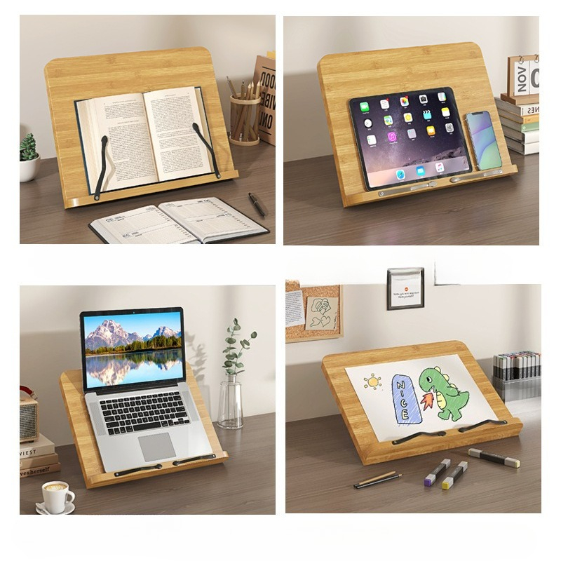 Wooden Reading Book Stand, Mul - Laptop Accessories Holder ulasan dan harga