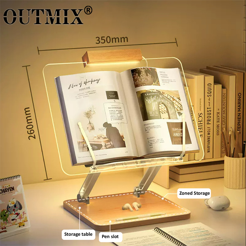 Wooden Reading Stand with Ligh - Laptop Accessories Holder ulasan dan harga