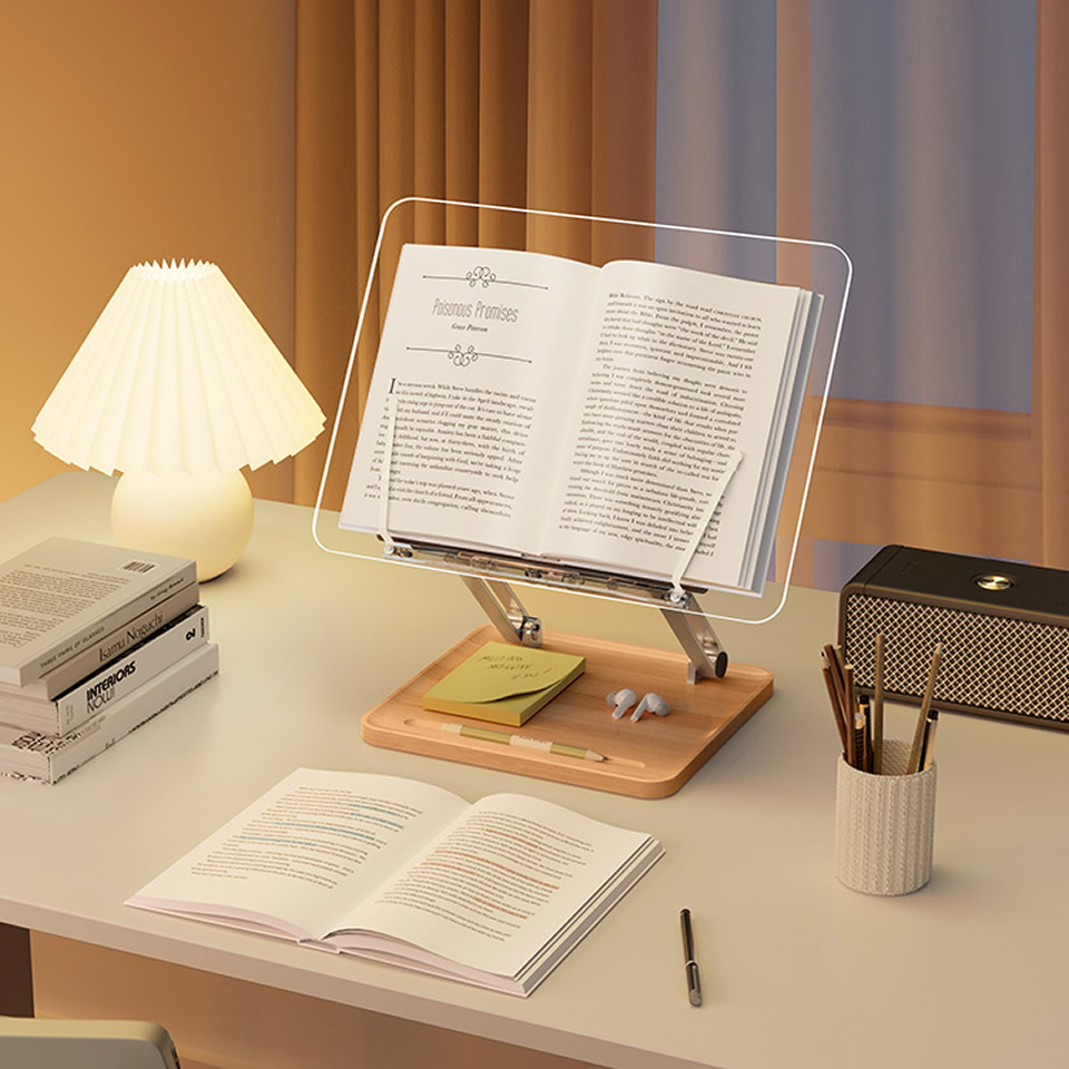 Wooden Reading Stand with Ligh - Laptop Accessories Holder ulasan dan harga