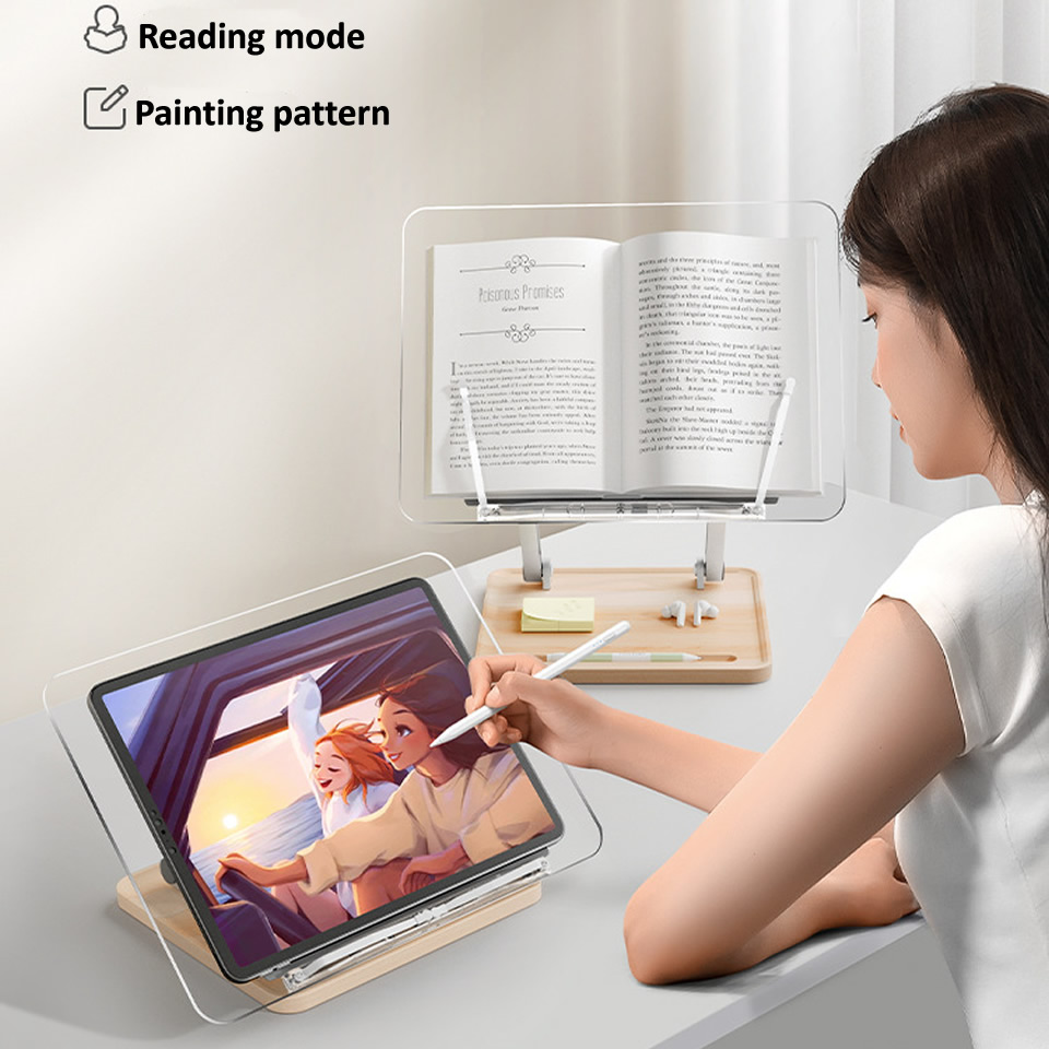 Wooden Reading Stand with Ligh - Laptop Accessories Holder ulasan dan harga