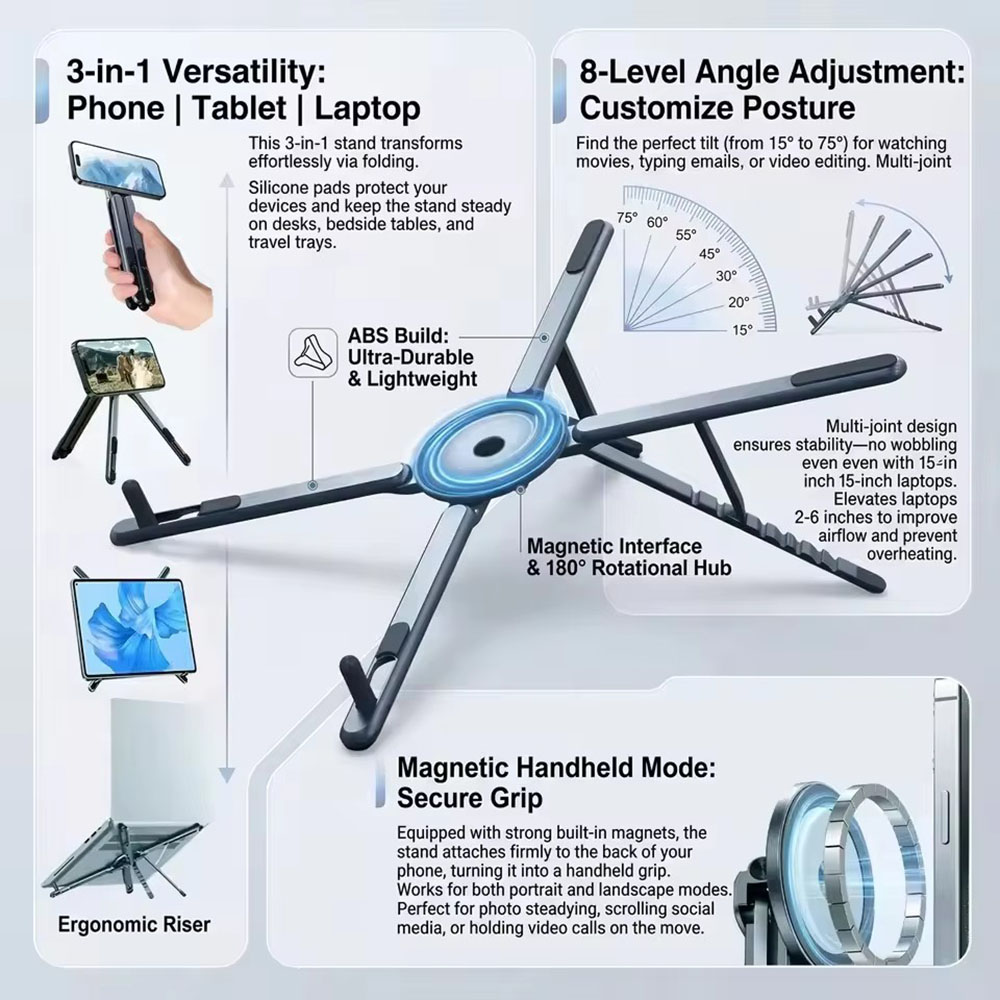 Portable Magnetic Phone Holder - Laptop Accessories Holder ulasan dan harga