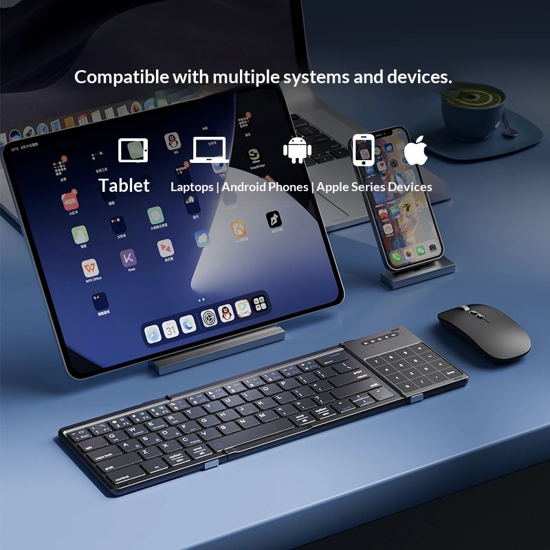 Mengzu Tri Fold Wireless Bluet - Laptop Accessories Holder ulasan dan harga